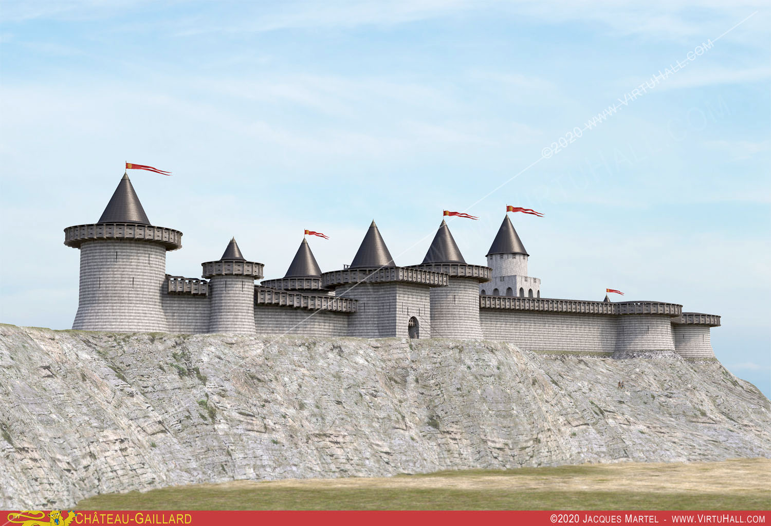 Château-Gaillard, la visite, vue depuis le promontoire calcaire
