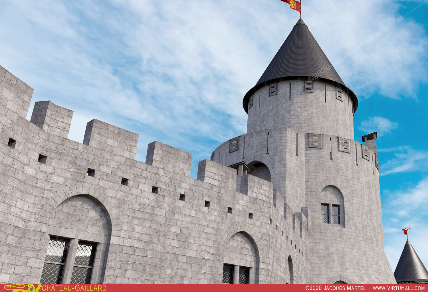 Château-Gaillard, la visite Château-Gaillard, la visite, le donjon, depuis le fossé