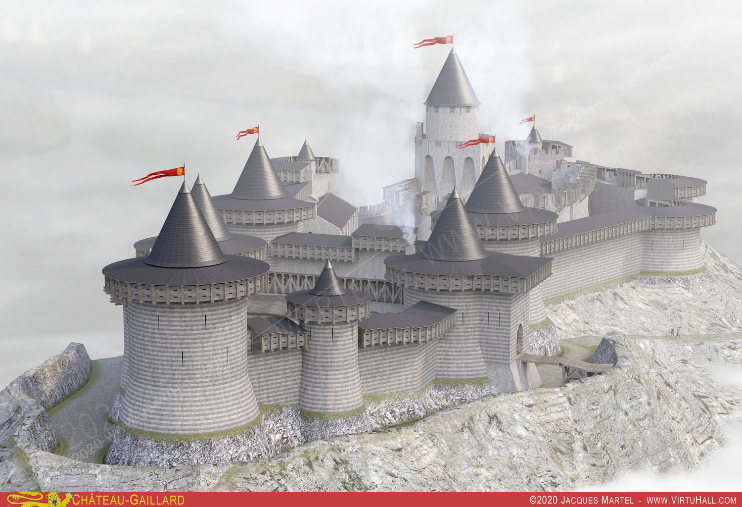 Château-Gaillard, dans la brume de la vallée de la seine Château-Gaillard, dans la brume de la vallée de la seine
